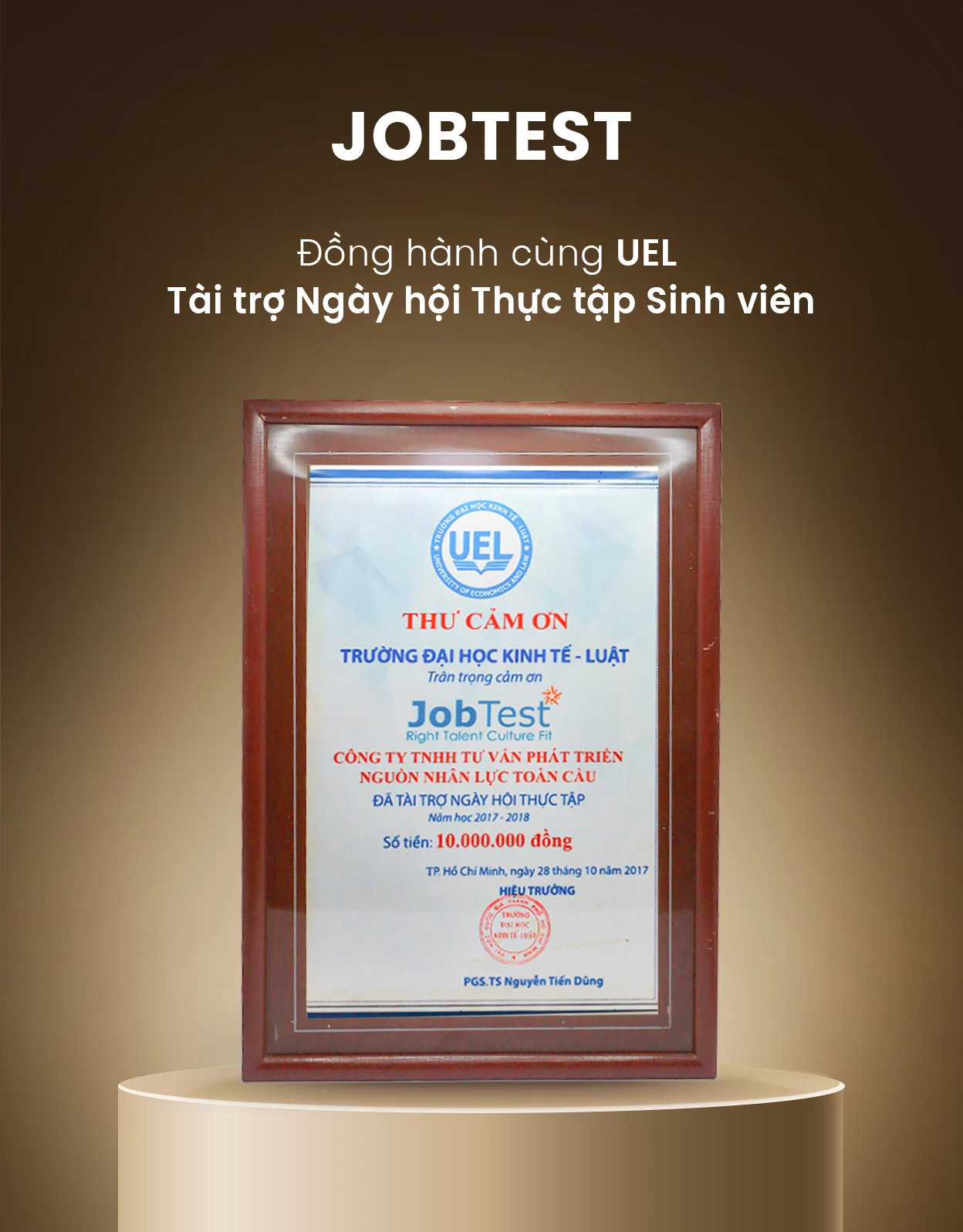 JobTest đồng hành cùng UEL tài trợ 